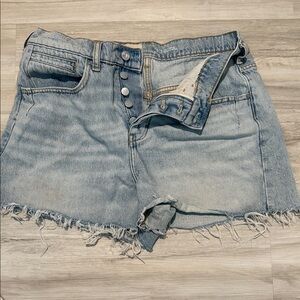Pilcro Light Blue Frayed Jean Shorts